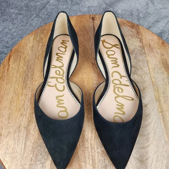 Sam Edelman Rodney20 D'Orsay Flats Women's Size 7 M Black Suede Leather Shoes - Picture 5 of 8